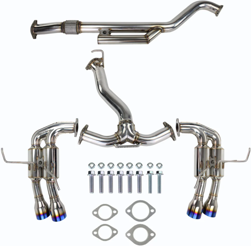 Incredible Invidia 2022+ Subaru WRX Gemini Single Layer Quad Titanium Tip Cat - Back Exhaust