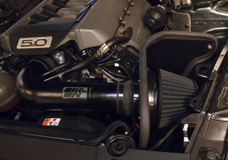 K&N 2015 Ford Mustang GT 5.0L V8 Black High-Performance Intake Kit - Unleash Your Engine's Potential!