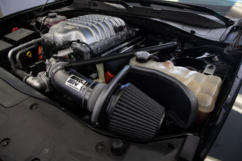 K&N DRYFLOW Performance Air Intake System - Unleash Your 2017 - 2023 Dodge Charger/Challenger Hellcat's Power!