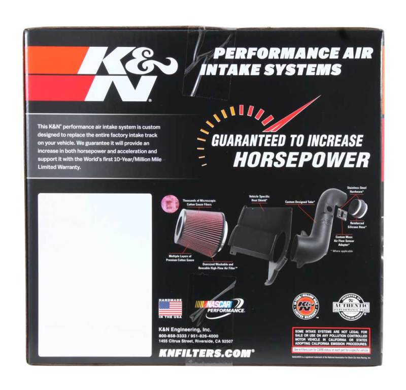 K&N Performance Air Intake Kit for 2019 - 2023 Jeep Cherokee L4 - 2.4L