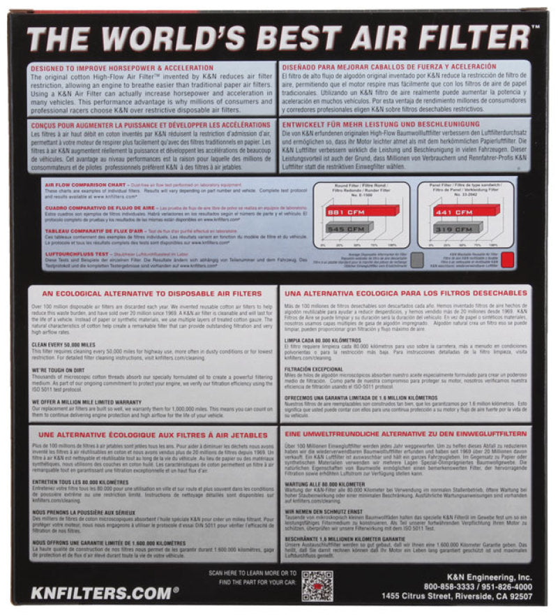K&N High-Performance Air Filter for 2018 - 2020 Suzuki Jimny II L3 0.7L