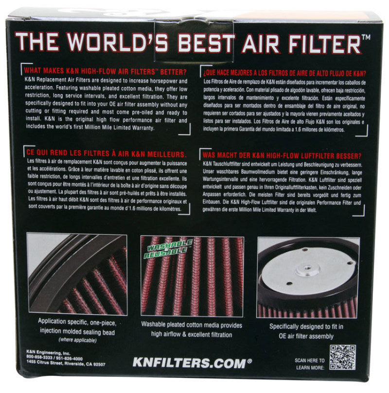 K&N High-Performance Replacement Drop-In Air Filter for 2015 - 2024 Indian Scout & More
