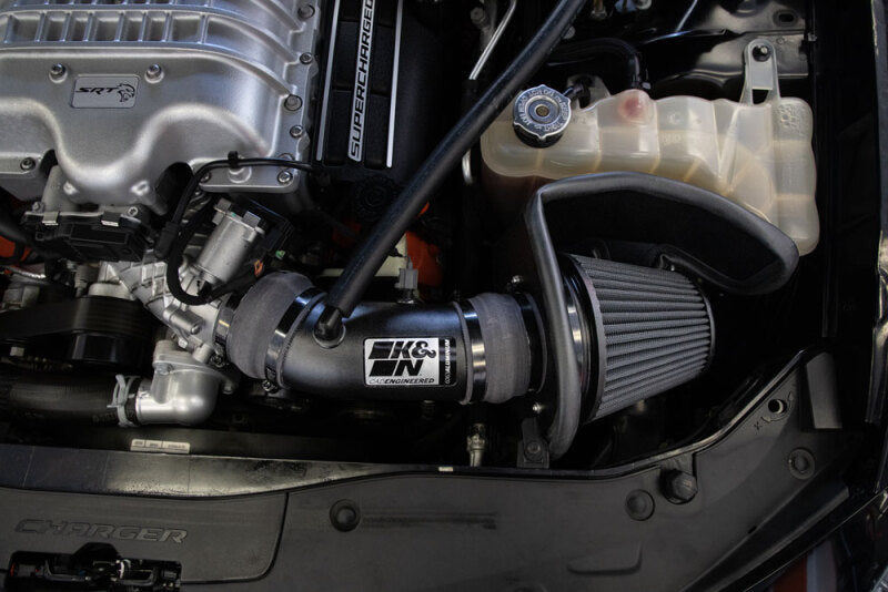 K&N DRYFLOW Performance Air Intake System - Unleash Your 2017 - 2023 Dodge Charger/Challenger Hellcat's Power!