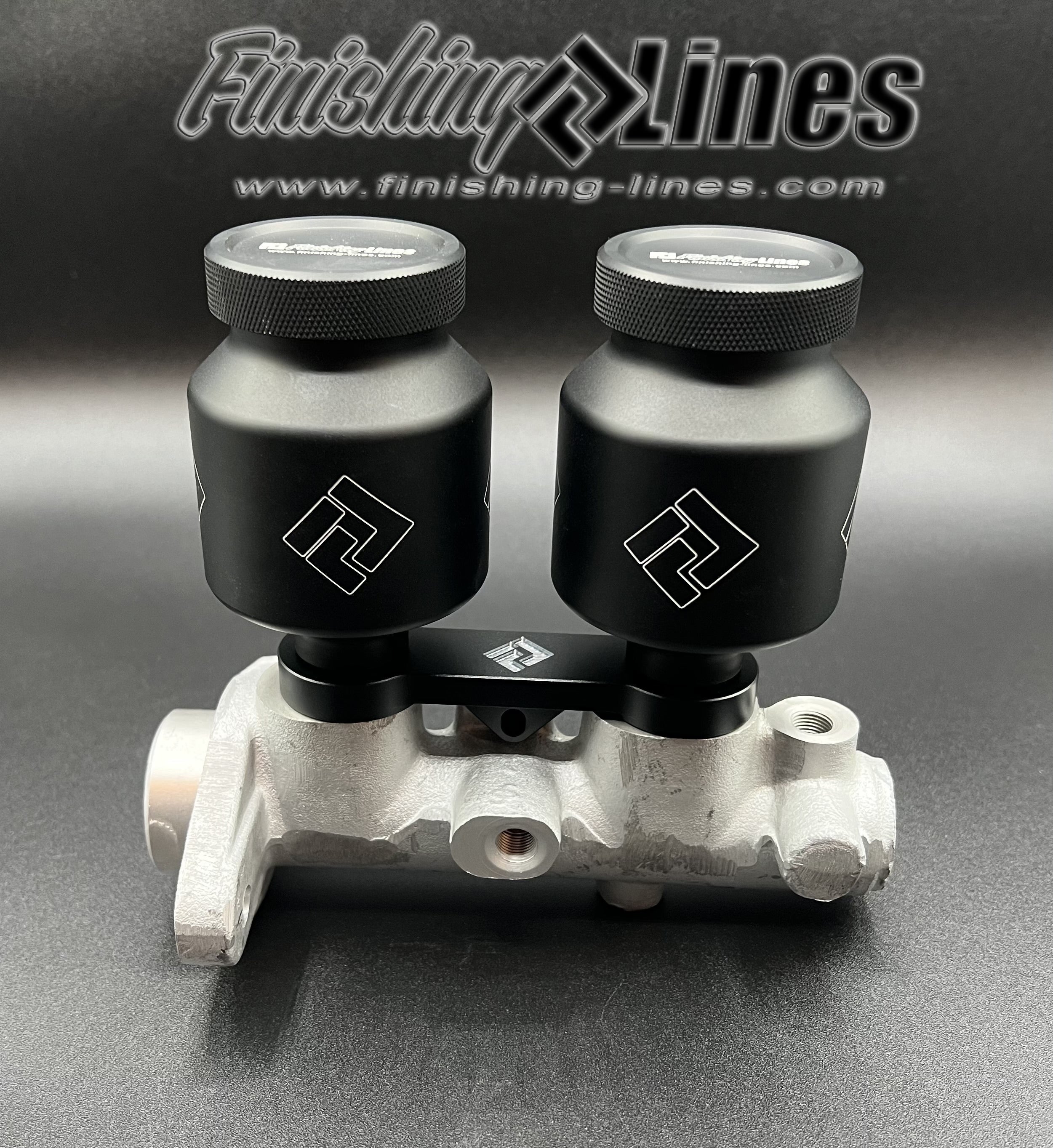 Finishing Lines Billet Reservoir for EK Civic, '98+ DC Integra, S2000 Stock Master Cylinder - Stunning Black Edition