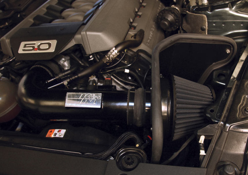K&N 2015 Ford Mustang GT 5.0L V8 Black High-Performance Intake Kit - Unleash Your Engine's Potential!