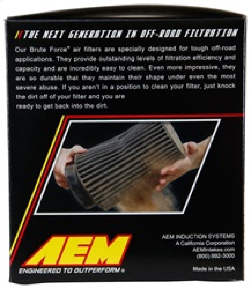 AEM 2.75 in x 5 in Dryflow Air Filter - Perfect for Off - Road Adventures