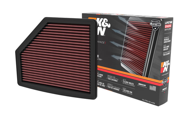 K&N Premium Replacement Air Filter for 2021 - 2025 Acura TLX/MDX V6 3.0L: Boost Your Ride!