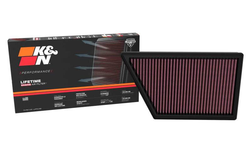 K&N High-Performance Drop-In Air Filter for 2023 - 2024 Ford Ranger/Everest 2.0L L4 Diesel