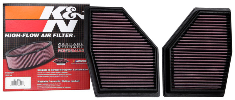 K&N High-Performance Replacement Air Filters for 2020-2025 BMW Models (2 Per Box)