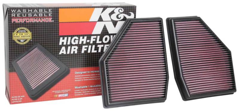 K&N Premium Replacement Air Filters for 2018 - 2024 BMW M5 & M8 Series (Two Per Box)