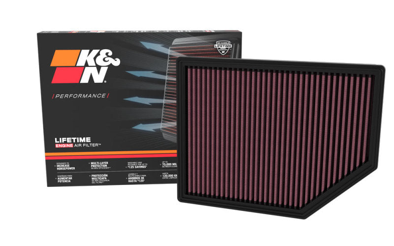 K&N High-Performance Air Filter for 2022 - 2024 Ford Bronco Raptor & 2024 Ford Ranger Raptor 3.0L V6
