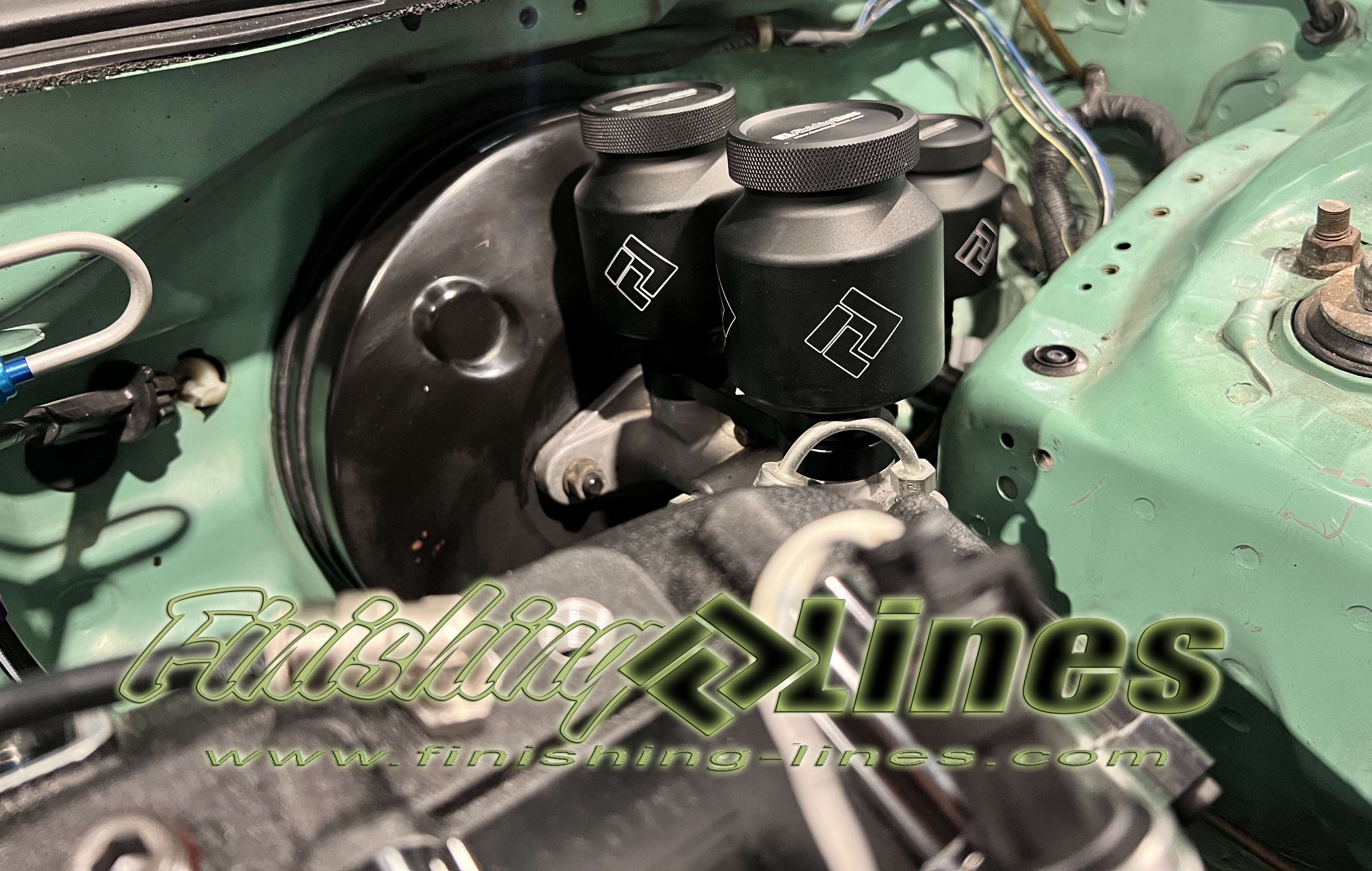 Finishing Lines Billet Reservoir for EK Civic, '98+ DC Integra, S2000 Stock Master Cylinder - Stunning Black Edition
