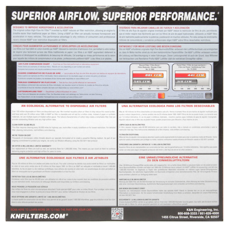 K&N High-Performance Replacement Air Filters for 2020-2025 BMW Models (2 Per Box)