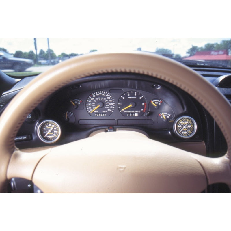 Autometer 94 - 00 Ford Mustang 52mm Black Dual Instrument Cluster Bezel: The Perfect Fit for Your Ride!