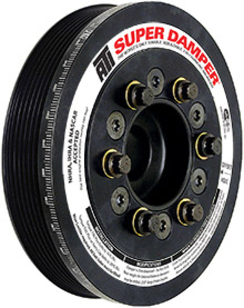 ATI Damper - 7.48in - Alum - 8 & 6 Grv - Ford Coyote 5.0L - 10 Per OD - w/A/C Pulley: The Ultimate Performance Upgrade!