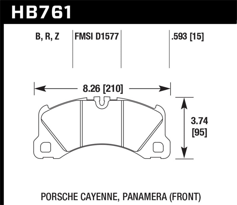 Hawk Premium Performance Ceramic Front Brake Pads for 2010 - 2019 Porsche Panamera and 2012 - 2018 Cayenne