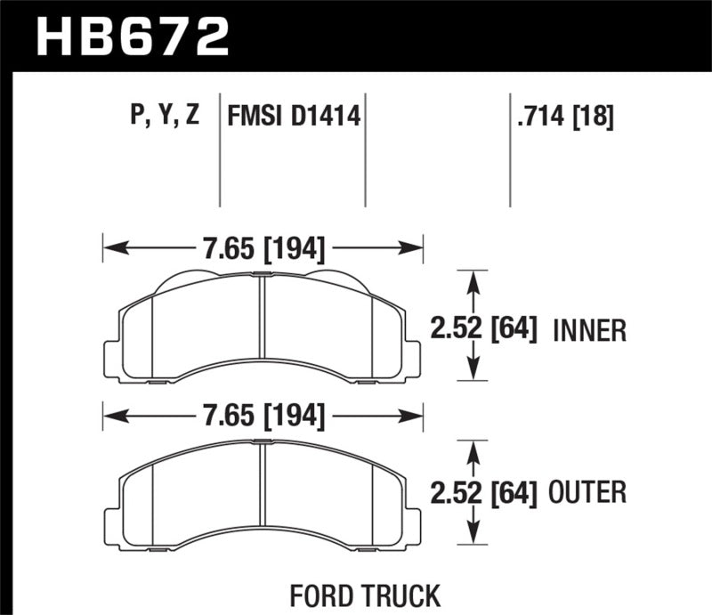 Hawk High-Performance Front Super Duty Brake Pads for 2010 - 2014 Ford F-150 and More
