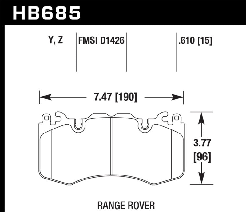 Hawk 10 - 11 Range Rover/Range Rover Sport Supercharged: High - Performance Ceramic Street Front Brake Pads