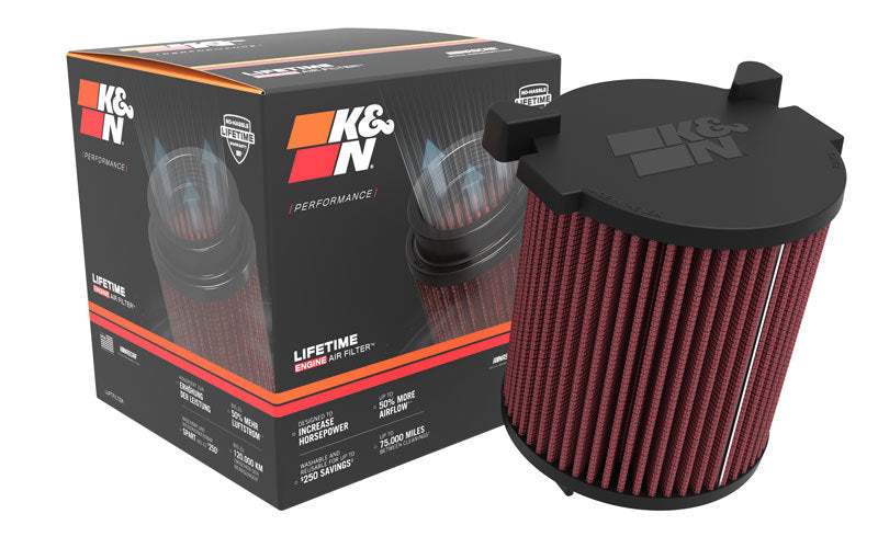 K&N High-Performance Drop-In Air Filter for Audi A3 L4-1.6L and Multiple VW Models