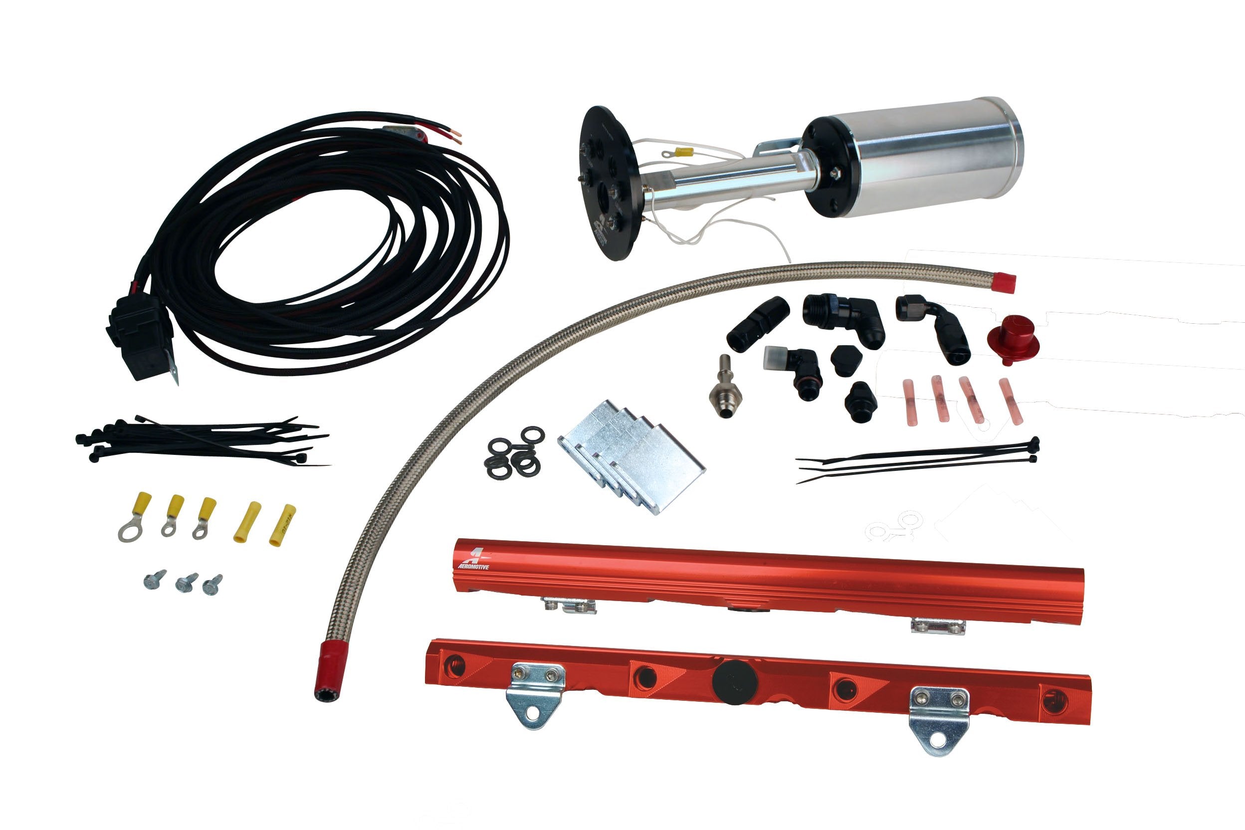 Aeromotive Performance System for C6 Corvette - Eliminator 18671, LS - 7 Rails 14142, Wire Kit 16307 & Misc Fittings