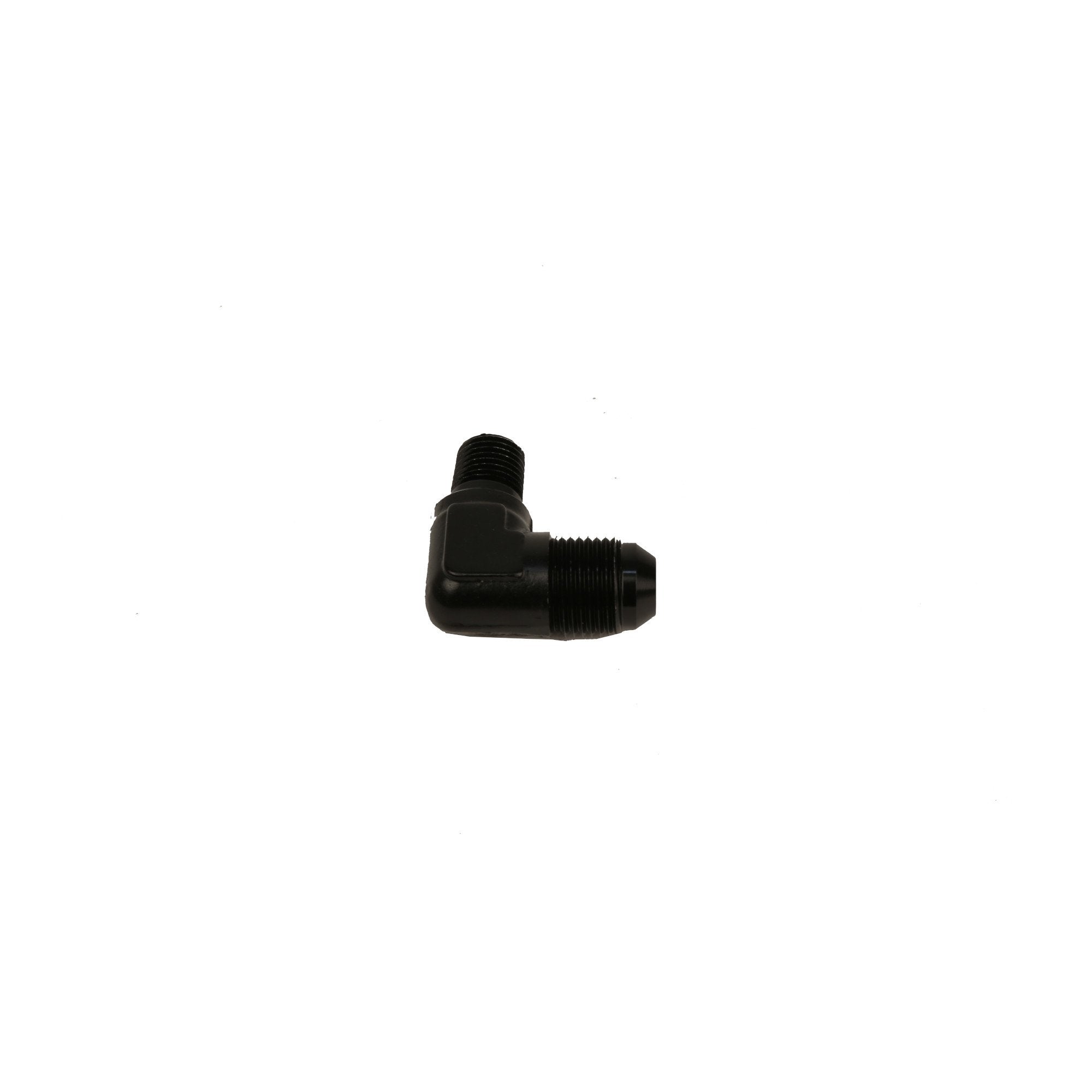 Aeromotive's Stunning 90 - Deg Black Elbow Fitting: 1/4 - MNPT to AN - 08!