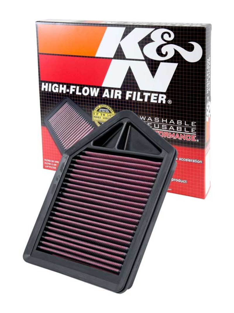 K&N High-Performance Drop-In Air Filter for 2010 - 2012 Honda CR-V 2.4L-L4