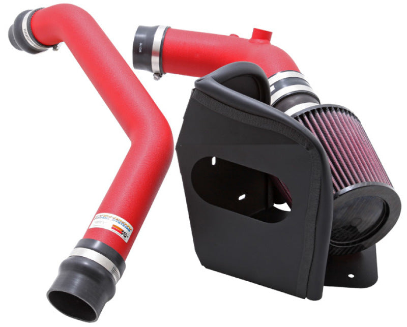 K&N 08 - 09 Mitsubishi Evo X Wrinkle Red Typhoon Short Ram Intake: Boost Your Ride!