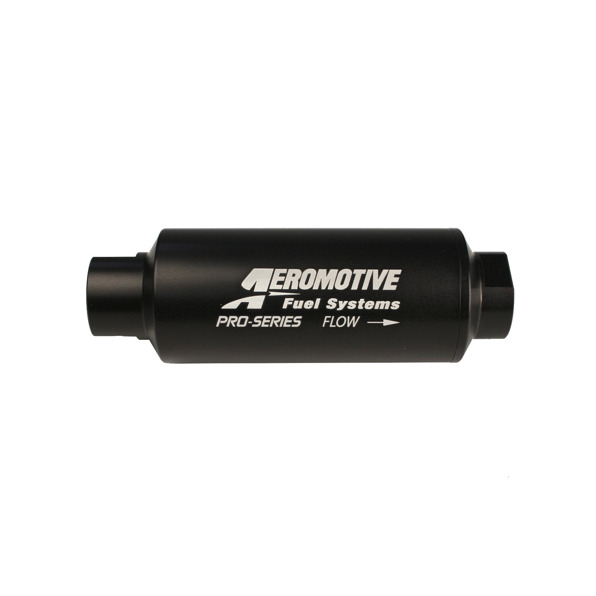 Aeromotive Pro-Series In-Line Filter: 40-m Stainless Mesh, ORB-12 Port, Black Hardcoat