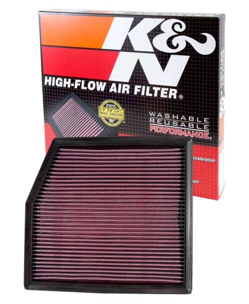 K&N High-Performance Replacement Air Filter for 2011 - 2015 BMW 135i/335i/335i XDrive/X1 35i 3.0L L6 (E90)