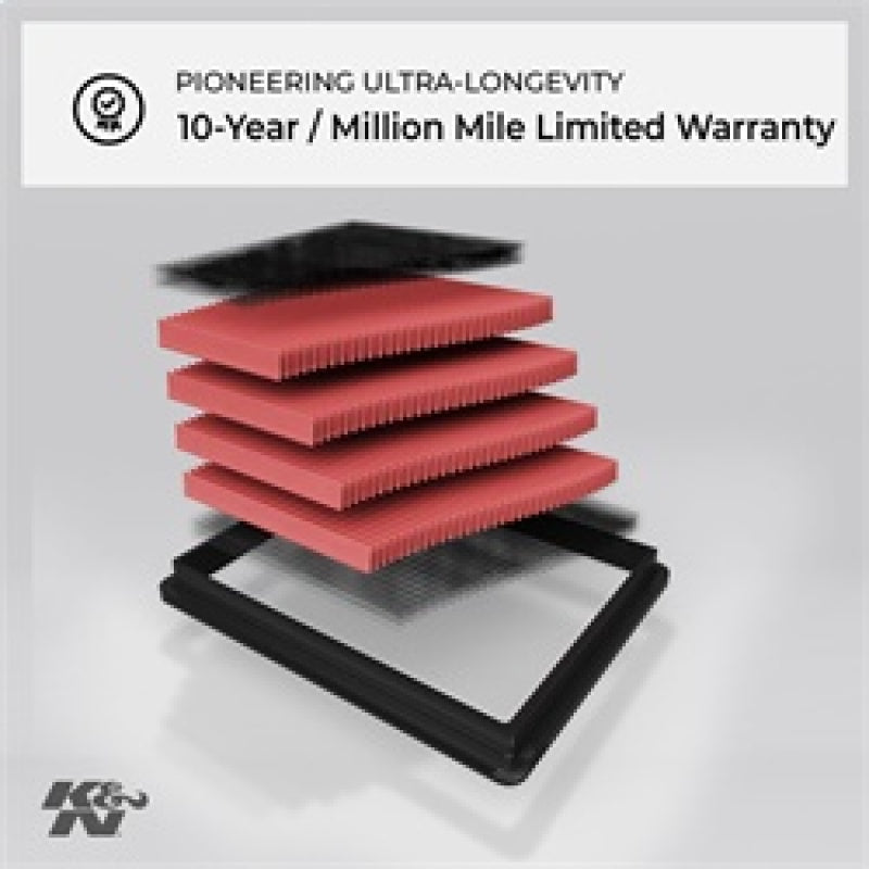 K&N High-Performance Drop-In Air Filter for 2008 - 2015 Mitsubishi Lancer & Outlander