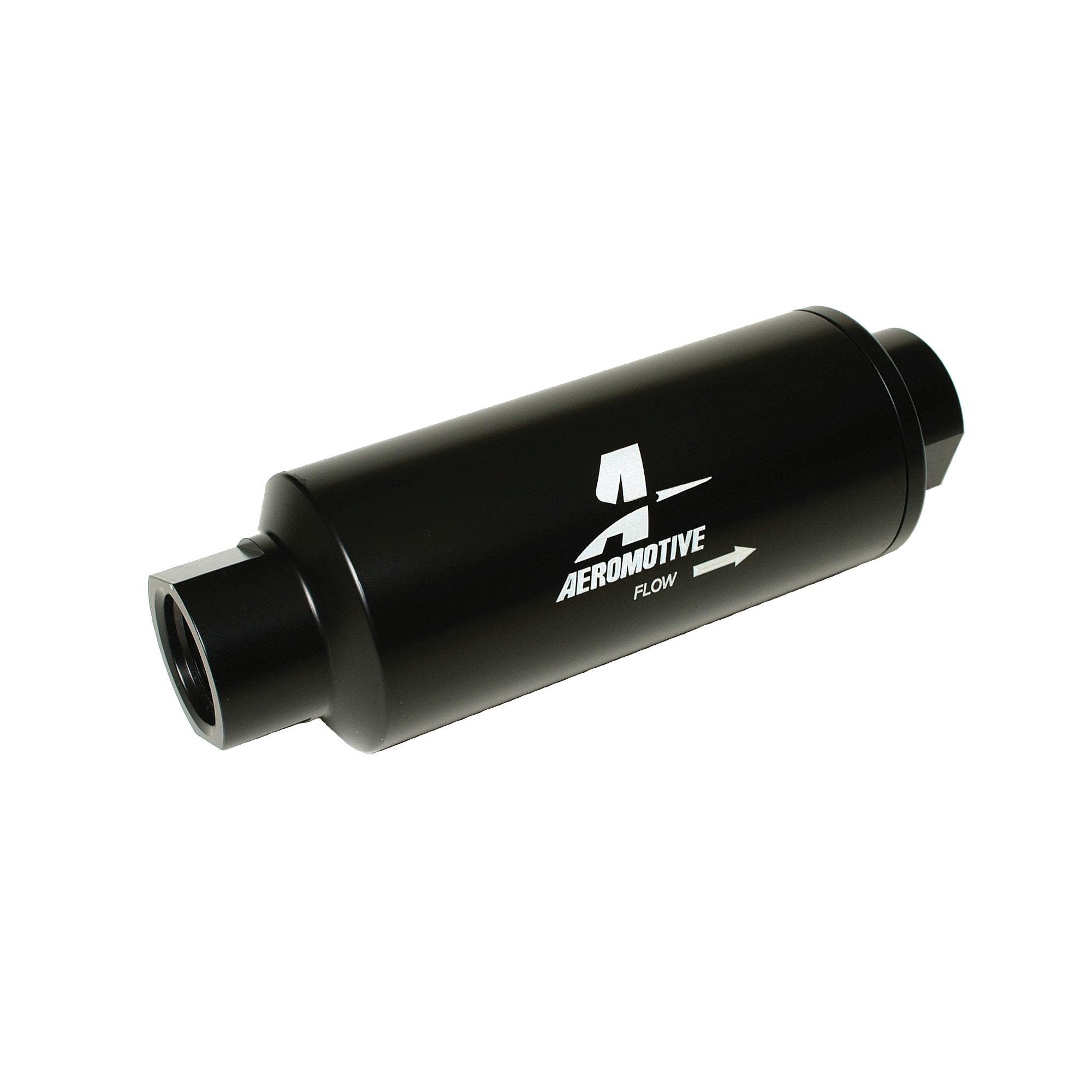 Aeromotive In-Line Marine Fuel Filter: 10-m Fabric Element, ORB-12 Port, Black Hard-Coat