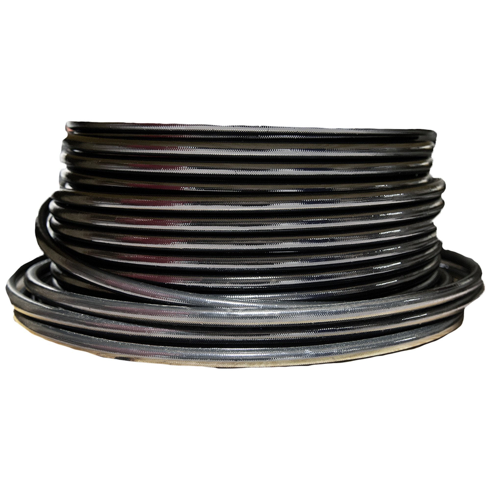 Aeromotive's Premium 8-Foot AN-12 Fuel Hose: PTFE, Stainless Steel Braided, Black Jacketed - Ideal for High-Performance Fuel Systems!
