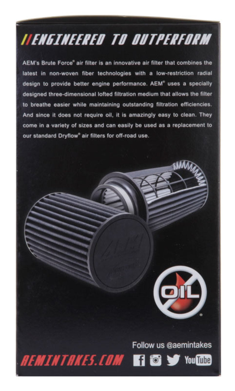 AEM Dryflow 4in. X 9in. Round Tapered Air Filter - The Ultimate Off - Road Solution